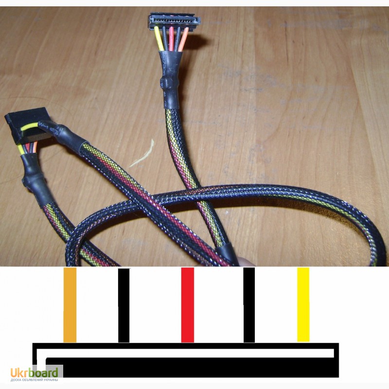 Фото 5. Модульный кабель SATA (тройной, 8pin) для блока питания
