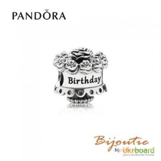 Оригинал Pandora шарм с днем рождения торт 791289