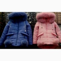 Тёплые модные зимние куртки -парки для девочек 7-11 лет в трёх цветах