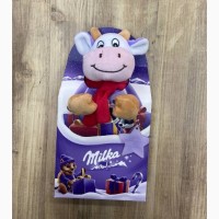 Новогодний набор шоколадок Kinder с мягкой игрушкой Медведь Олень Германия Kinder decase