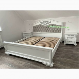 Дубовая двуспальная кровать Верена с тумбами
