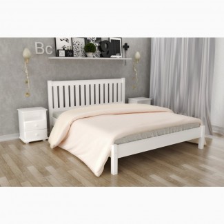 Біле двоспальне ліжко СК Л-2202 з дерева до спальні