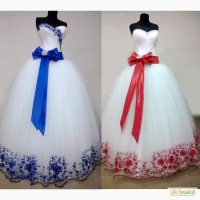 Свадебные платья с цветной вышивкой