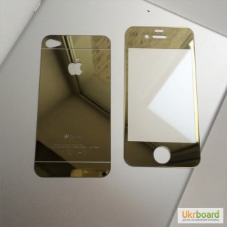 Зеркальные защитные стекла на iPhone4/4S
