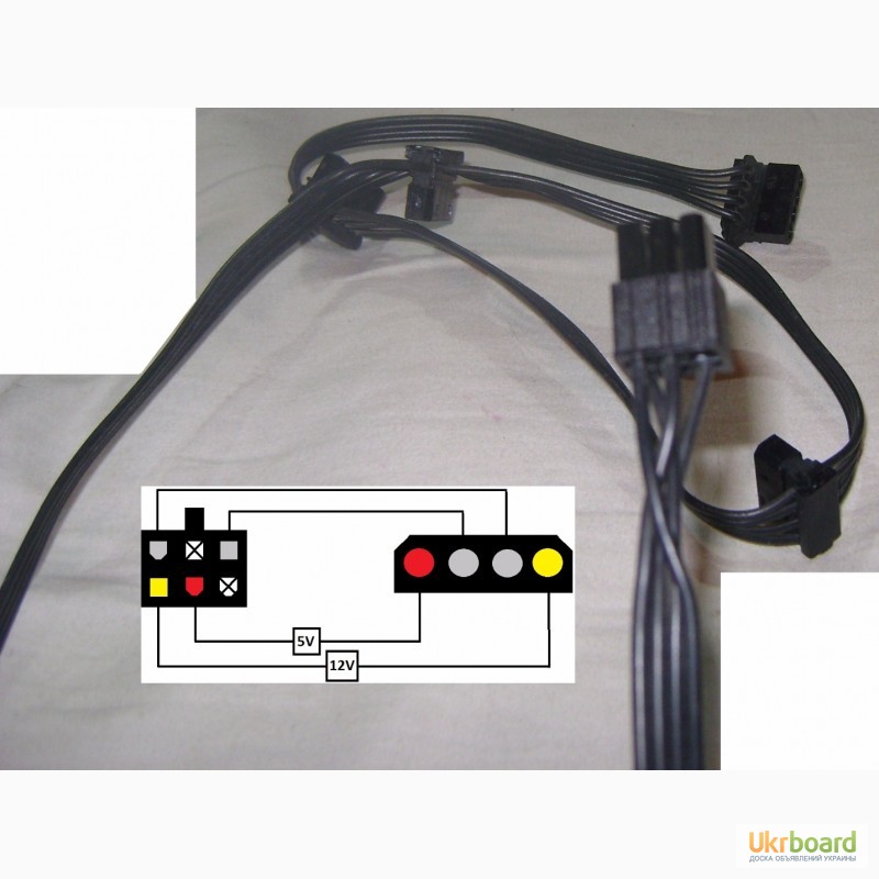 Фото 10. Модульный кабель MOLEX PATA IDE (4 штекера) для блока питания