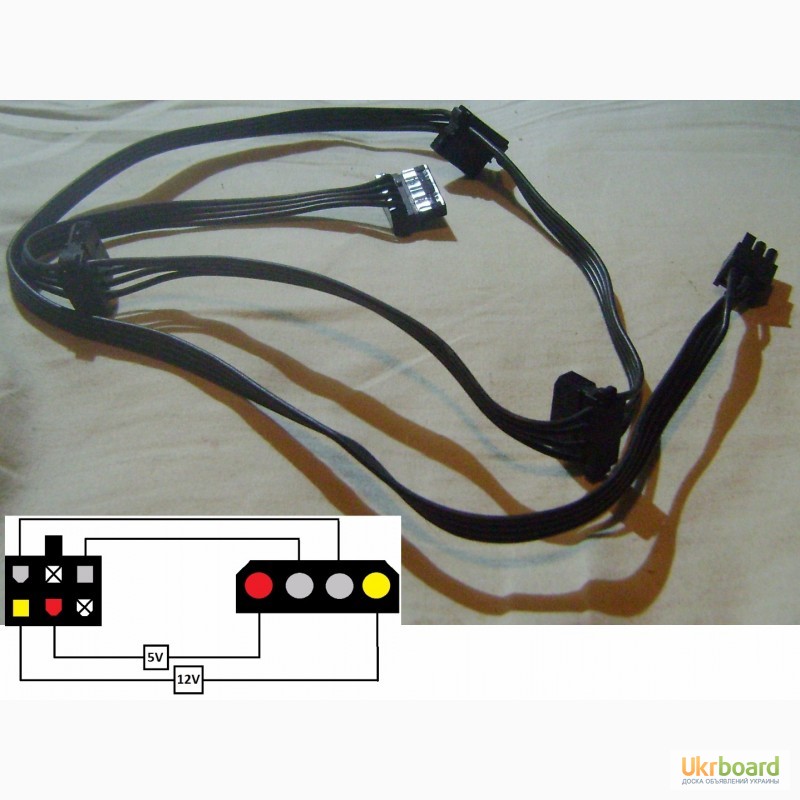 Фото 4. Модульный кабель MOLEX PATA IDE (4 штекера) для блока питания