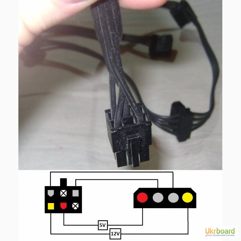 Фото 7. Модульный кабель MOLEX PATA IDE (4 штекера) для блока питания