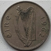 Ирландия 1/2 кроны 1962 г. СОХРАН с84