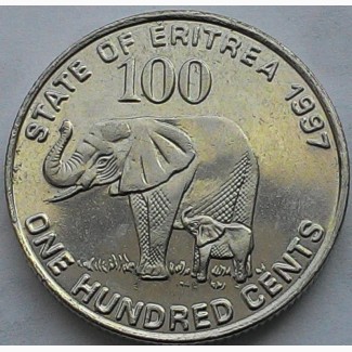 Эритрея, 100 центов 1997 год ОТЛИЧНАЯ