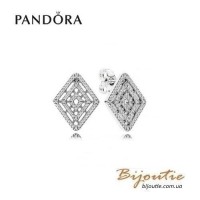 Серьги PANDORA геометрические линии ― 296208CZ