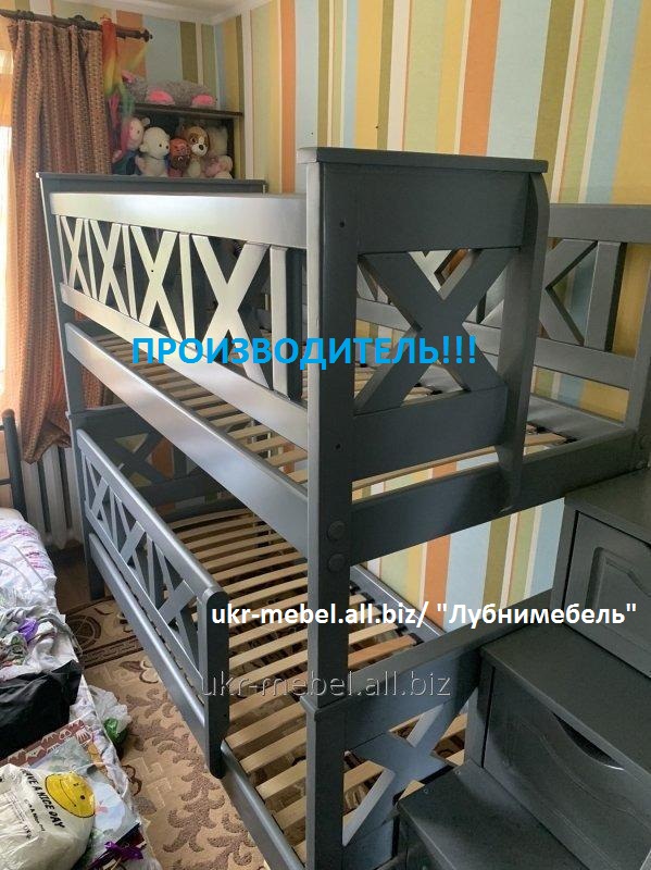 Фото 5. Двухъярусная деревянная кровать Оскар, двоповерхове ліжко