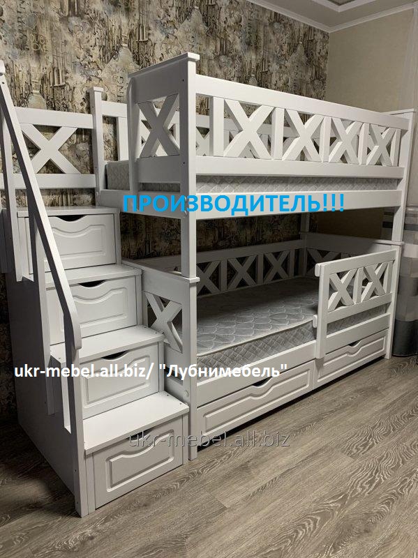 Фото 6. Двухъярусная деревянная кровать Оскар, двоповерхове ліжко