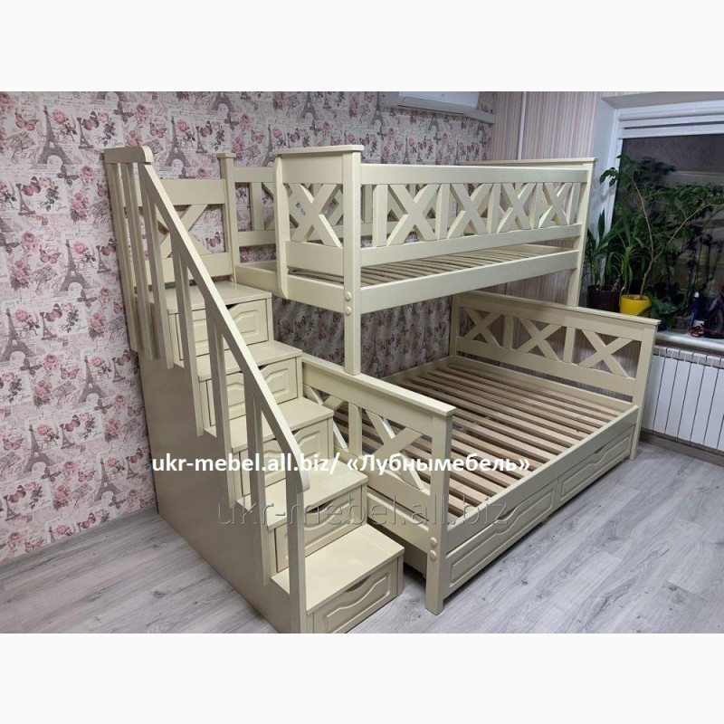 Фото 12. Двухъярусная деревянная кровать Оскар, двоповерхове ліжко