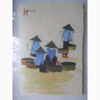 Двухсторонняя картина для интерьера на рисовой бумаге