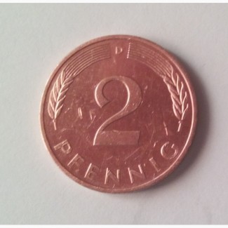 Монета.Страна Германия, 2 пфеннига, 1991