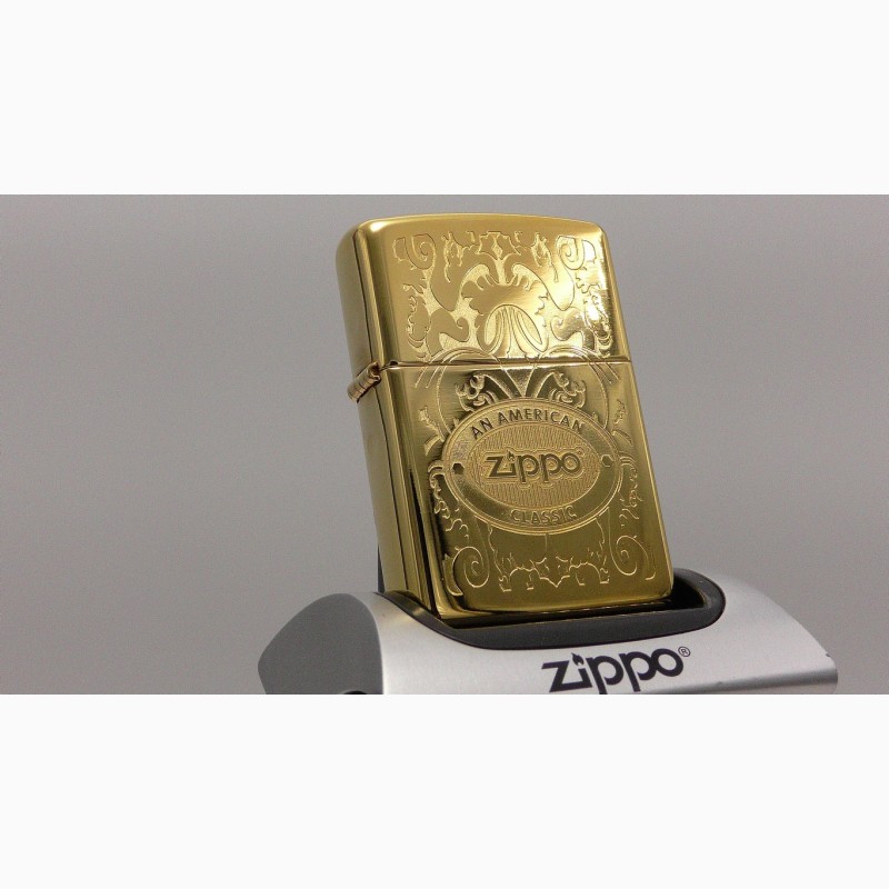 Фото 2. ZIPPO позолоченная 24 каратным золотом