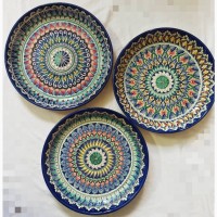 Узбекская тарелка Ляган d 45 см Риштан Узбекская посуда узбекский риштан пахта пахтагуль