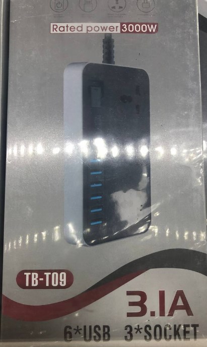 Фото 4. Сетевой удлинитель TB-T09 6 USB+3 розетки 2м IQ Power 3 евро-розетки и 6 USB порты