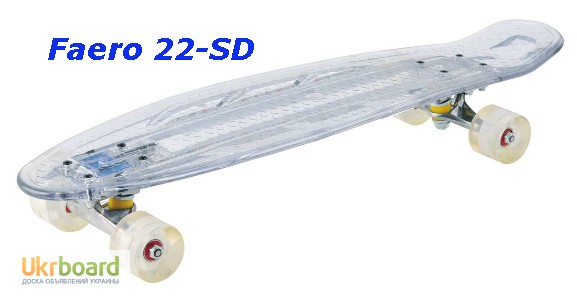 Фото 4. Скейт Penny Board 22-SD прозрачная светящаяся дека пенни лонгборд Cruiser Fish Line