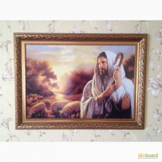 Продам ікону Добрий пастир вишиту хрестиком