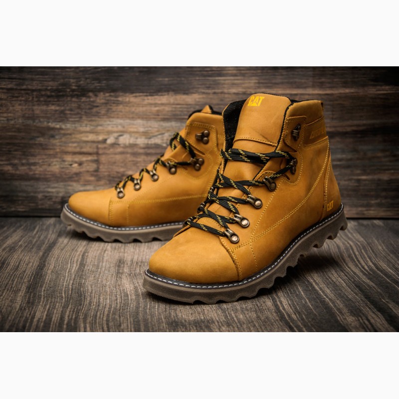 Фото 2. Ботинки кожаные зимние CAT Yellow Boots