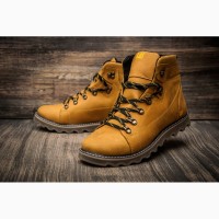 Ботинки кожаные зимние CAT Yellow Boots
