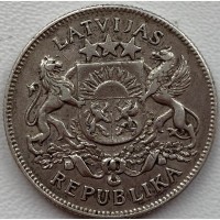 Латвия 2 Лат 1925 г Серебро, 27 мм, вес 10 г СОСТОЯНИЕ