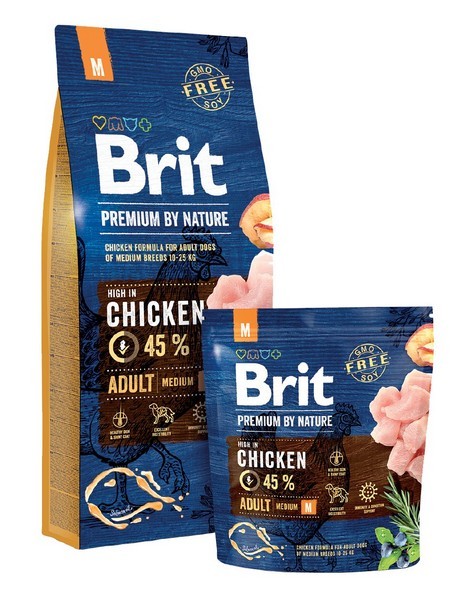 Брит Премиум М сухой корм для собак средних пород Brit Premium Adult M Chicken