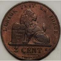 Бельгия 2 сантима 1864 год