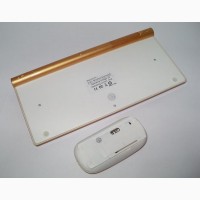 Беспроводная клавиатура + оптическая светодиодная мышка 902 золотая