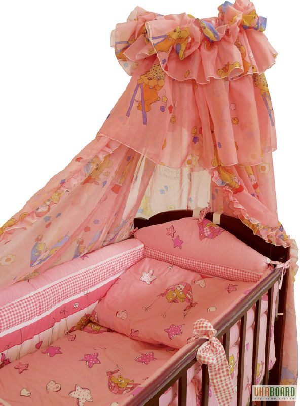 Фото 2. Новинка-Комплект в детскую кроватку с цветным балдахином - QVATRO LUX