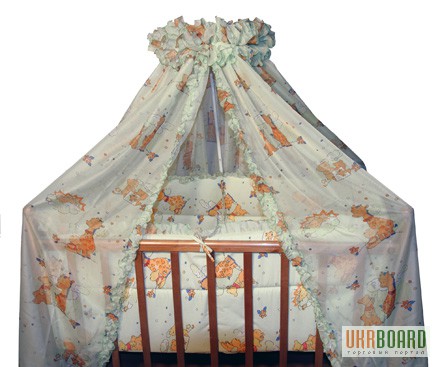 Фото 3. Новинка-Комплект в детскую кроватку с цветным балдахином - QVATRO LUX
