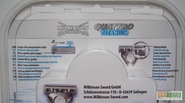 Фото 3. Бритва Wilkinson Sword Quattro Titanium + 8 картриджей + подставка, Германия