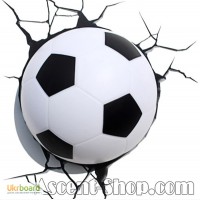 3D декор Светильник Футбольный мяч в стене
