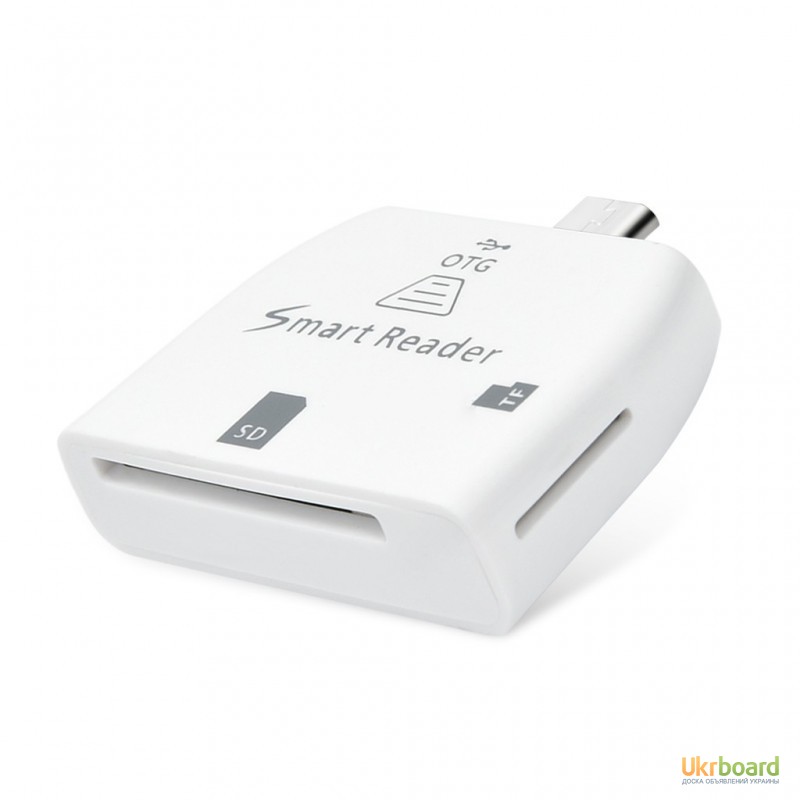 Фото 2. Переходник адаптер 2 in 1 Micro USB OTG Smart Card Reader на планшет