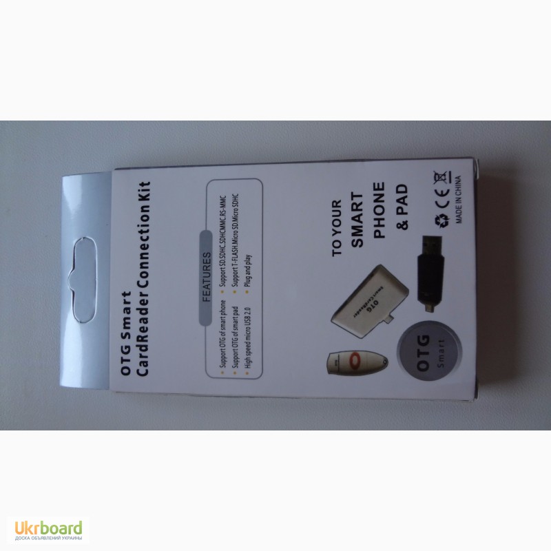 Фото 7. Переходник адаптер 2 in 1 Micro USB OTG Smart Card Reader на планшет