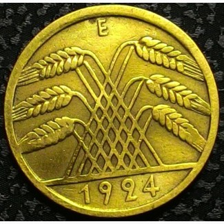 Германия 10 пфеннигов 1924 E год СОСТОЯНИЕ