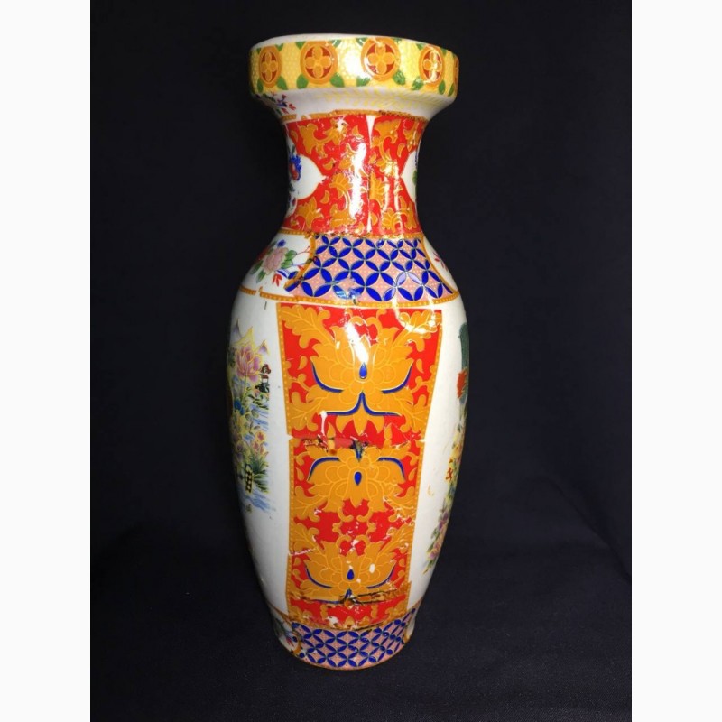Фото 3. Китайская ваза 24, 5 см ручная сюжетная роспись техника Мориаж фарфор н1191