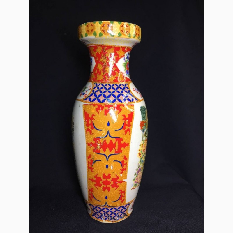 Фото 4. Китайская ваза 24, 5 см ручная сюжетная роспись техника Мориаж фарфор н1191