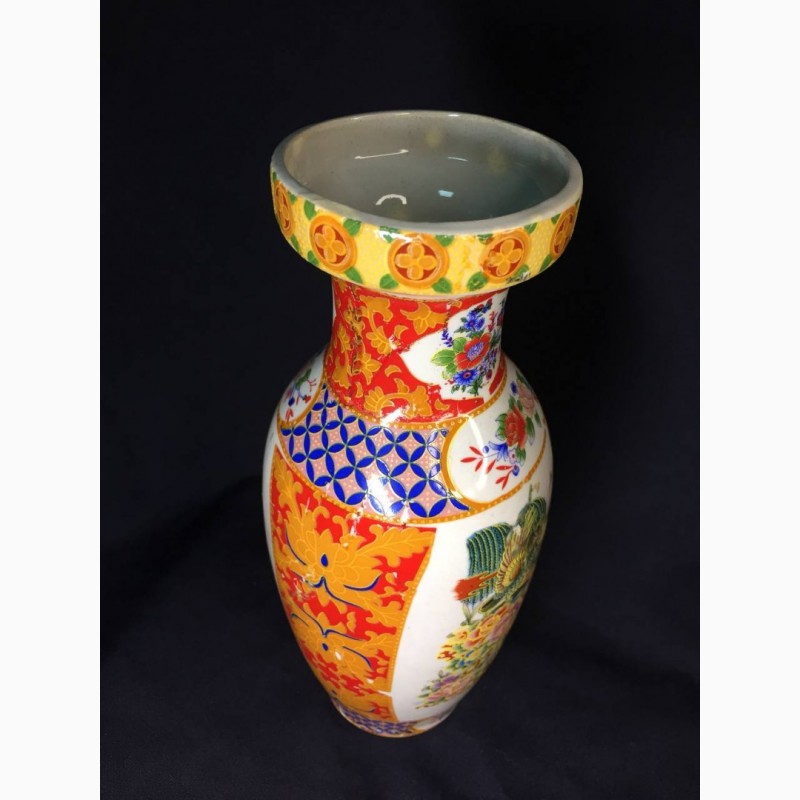 Фото 5. Китайская ваза 24, 5 см ручная сюжетная роспись техника Мориаж фарфор н1191