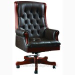 Кожаное директорское кресло Линкольн черное или темно коричневое по акционной цене