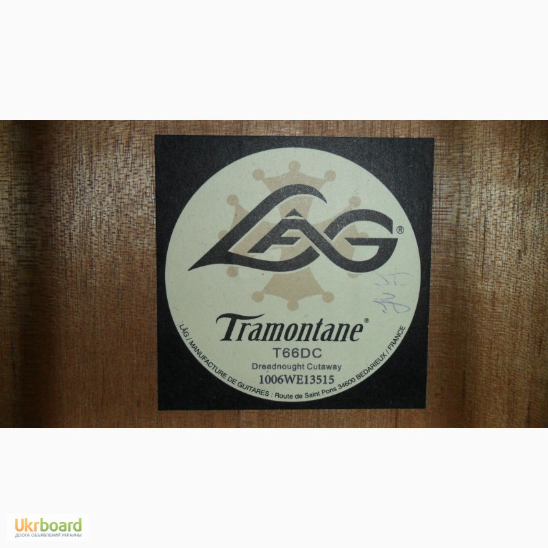 Фото 9. Акустическая гитара LAG Tramontane T66DC