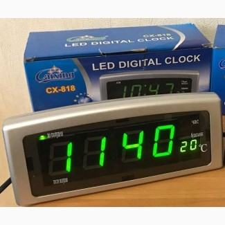 Часы с термометром Led Clock CX-820 с питанием от розетки 220 вольт