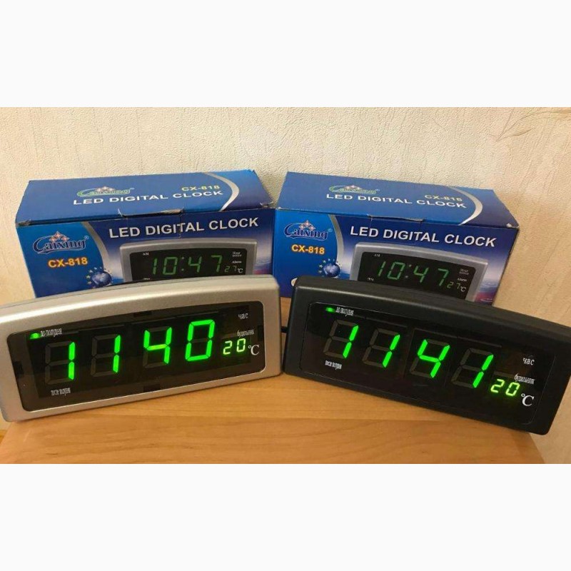 Фото 5. Часы с термометром Led Clock CX-820 с питанием от розетки 220 вольт