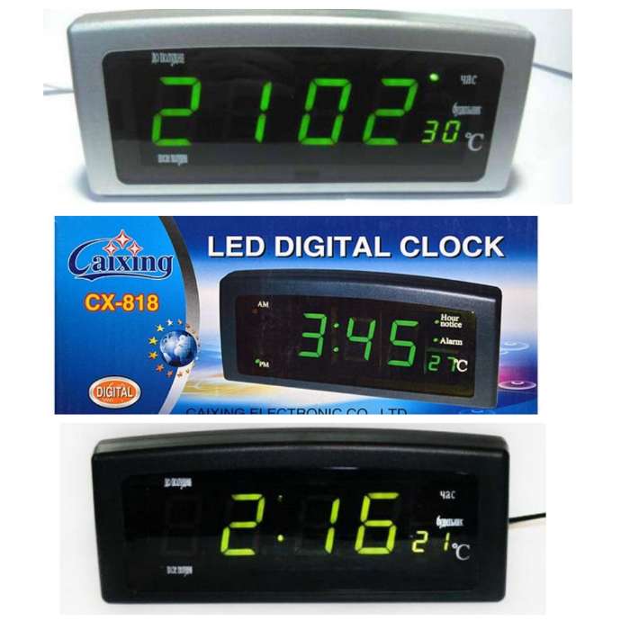 Фото 6. Часы с термометром Led Clock CX-820 с питанием от розетки 220 вольт
