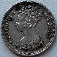 Гон Конг 10 центов 1891 год Серебро к16