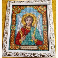 Продаю икону Ангела Хранителя вышитую бисером