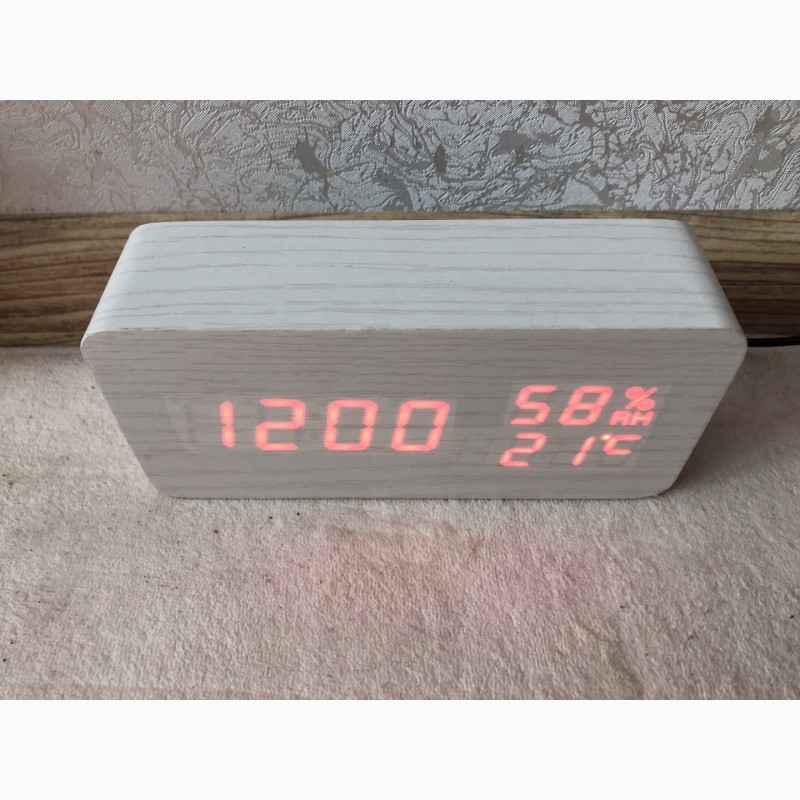 Фото 3. Часы куб Влажность Vst862s White Red Цифровые часы VST 862s влажность температура время