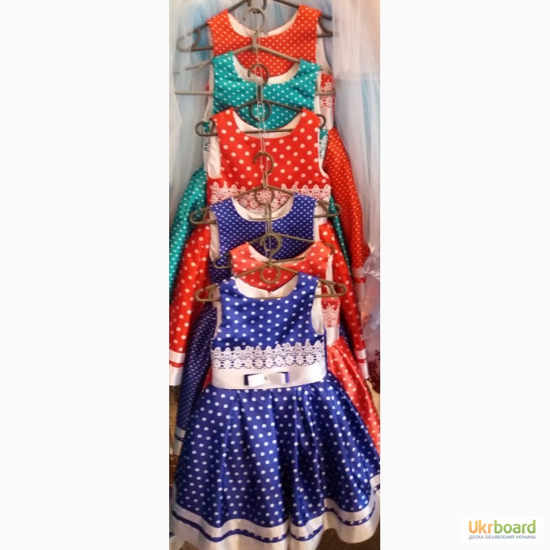 Фото 3. Модное платье в горох, возраст 5-8 лет, цвета разные, S220