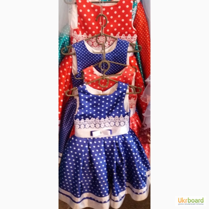 Фото 4. Модное платье в горох, возраст 5-8 лет, цвета разные, S220